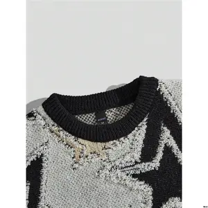School, Pullover Casual Pattern Star Men's Life Street ROMWE