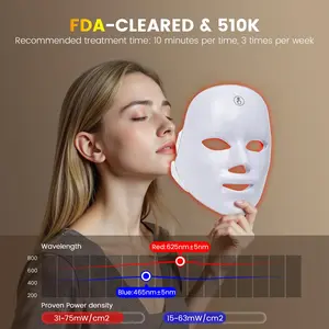 7-Color Red Light Therapy Facial Mask | Wireless Rechargeable LED Beauty Mask for Daily Photorejuvenation, Perfect Women’s Gift for Fall & Winter Skin Care