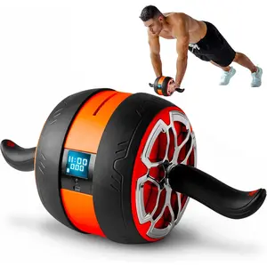 Ab Roller Wheel With Digital Screen, Abs Workout Equipment for Abdominal & Core Strength Training, Ultra-Wide Wheel, Exercise Wheels for Home Gym, Fitness Equipment for Core for Men Women