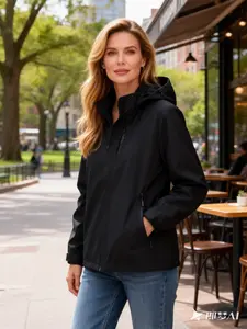Hooded Jacket Women Windproof Waterproof Breathable Spring Autumn New Outdoor Casual Fashion Versatile Coat