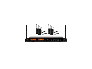 212 MAIN Quad Digital Wireless Lapel Microphone System with Receiver, UHF Band, Low Latency, High-Quality Audio for Professional Presentations, Content Creation