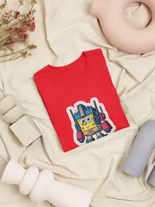 Retro-Bot Fusion: Cartoon Tech Tee