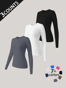 Women's High Elastic Seamless Sports Top, Long Sleeve Yoga Shirt, Breathable Activewear, Slim Fit Design for Active Lifestyle, Breathable Workout Tops, Fitness Sport Top