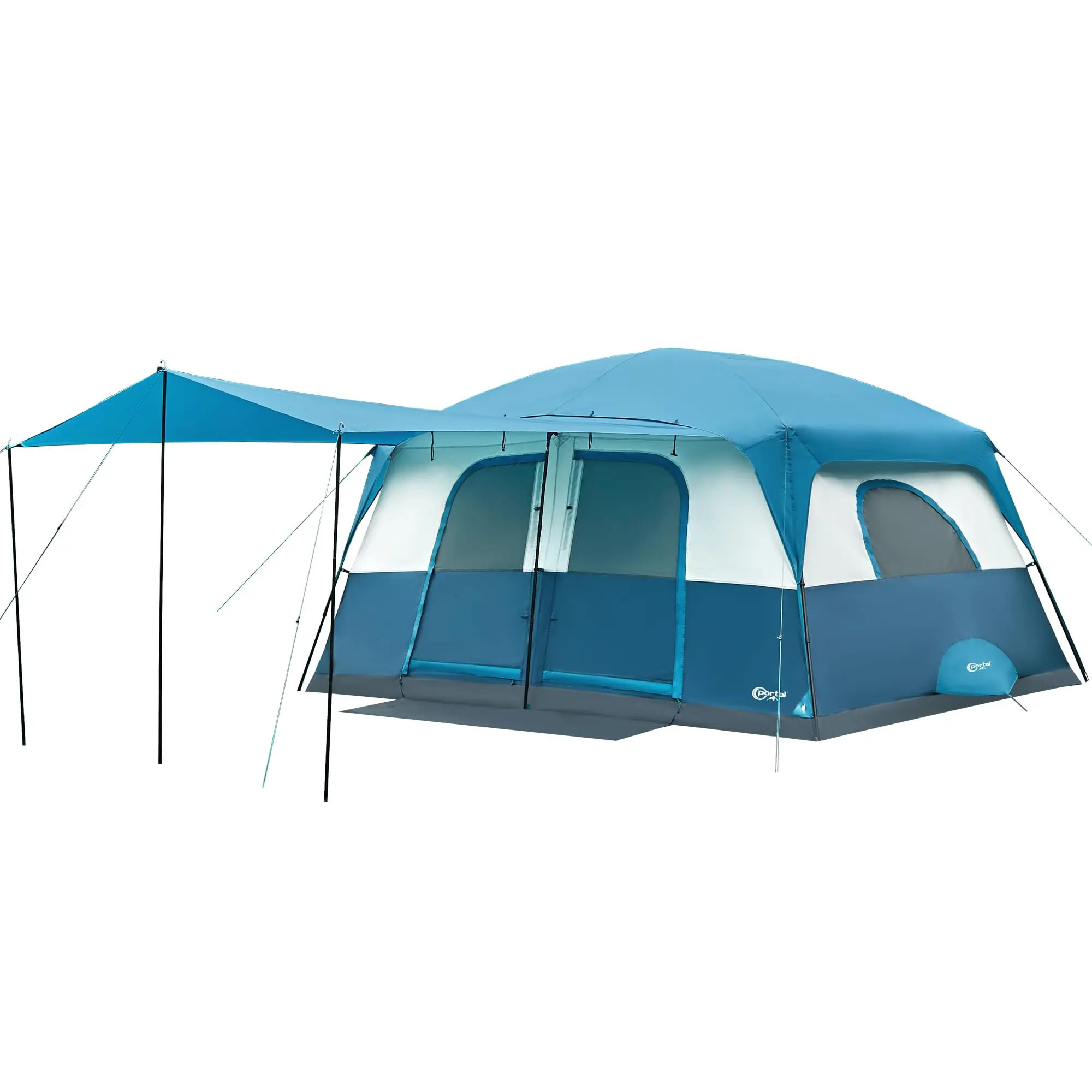 [Summervibes] Family Camping Tent with Porch, Big Family Camping Tent with Tall Height, Good Ventilation, Water Resitant Large Tent for Outdoor Camping, Backyard