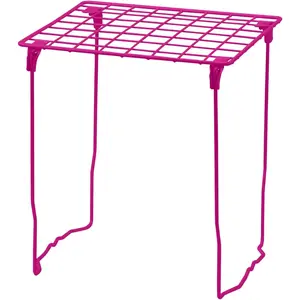 Stac-A-Shelf Locker Organizer Shelf Stackable Extra Tall Fits Standard Size School Lockers Pink