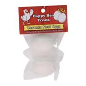 Durvet, Inc. 212 MAIN 2 Ceramic Nest Eggs (Model 089-17056) - White Chicken Laying Aid for Hens, Cleaner Chicken Egg Collecting Small Animal Supplies Equipment