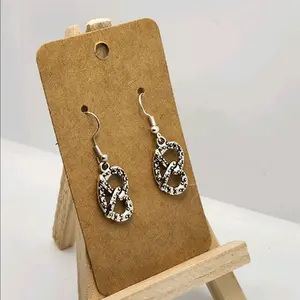 Pretzel Earrings - Metal Hook Earrings with Pretzel Shape for Casual Wear and Gift for Pretzel Lovers