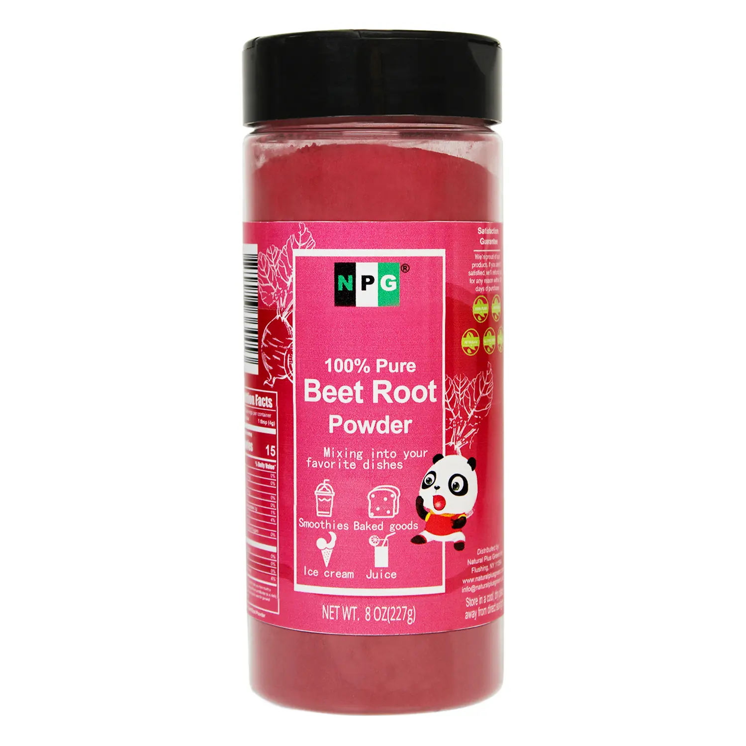 NPG Premium Beet Root Juice Powder 8oz 100% Pure Raw Red Beetroot for Food Coloring, Baking, Juice Drink, Smoothies, herbal tea