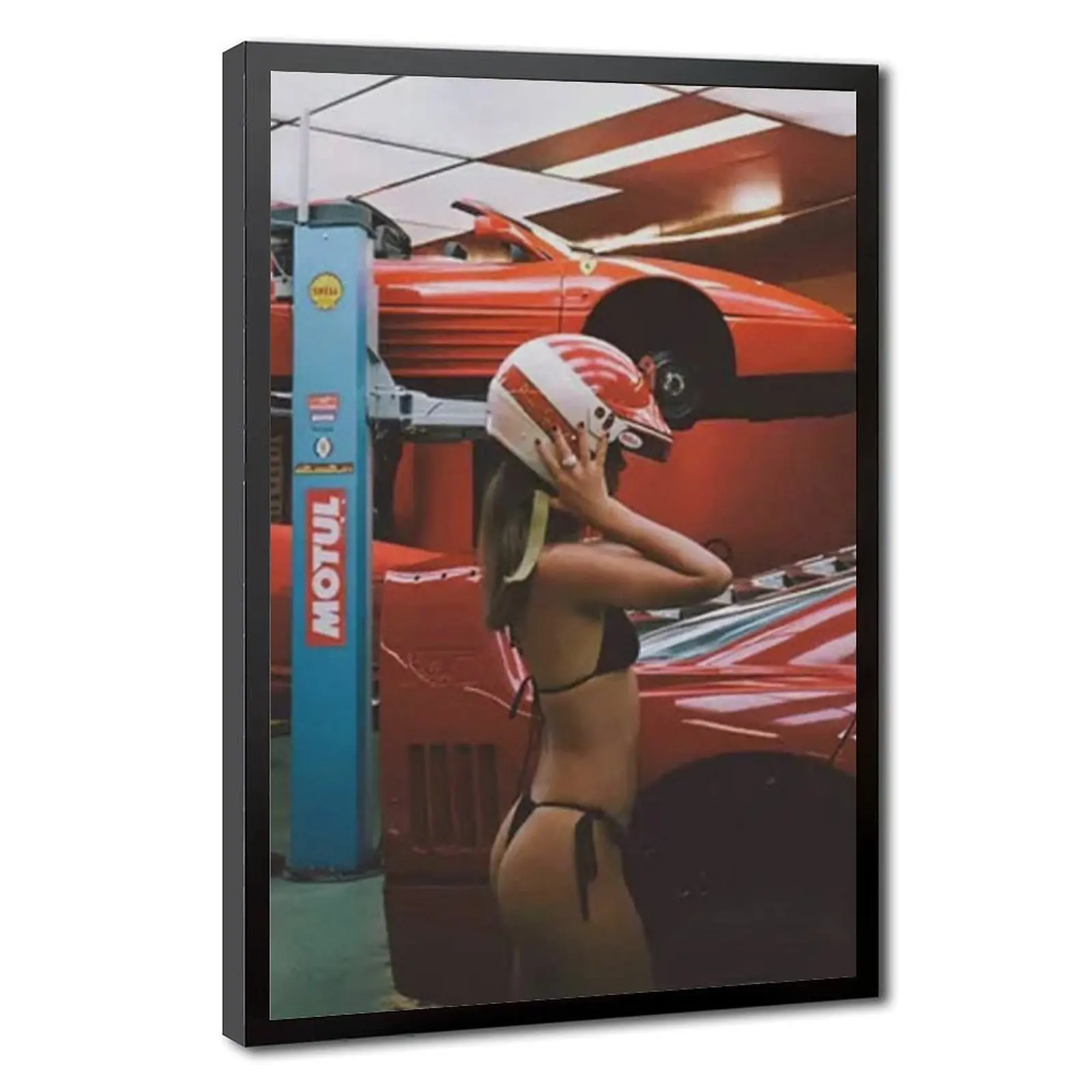Ferrari and Woman Themed Print, F40 Wall Art, Car Poster, Vintage-Style Print, Classic Car Photography Art