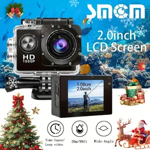 USB Rechargeable Waterproof Action Camera, 1080P Sport Action Camera Support Recording While Charging, Outdoor Aerial Camera Recorder with Wide-Angle Lens With wireless function. Share promptly through the APP