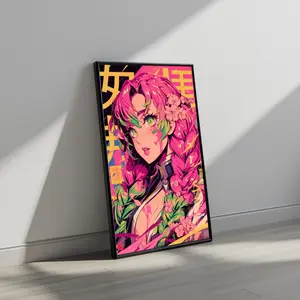 Mitsuri Kanroji Infinity Castle Poster, Vibrant Demon Slayer Wall Art with Bold Colors & Dynamic Anime Style – Kimetsu no Yaiba Decor for Otaku & Manga Collectors