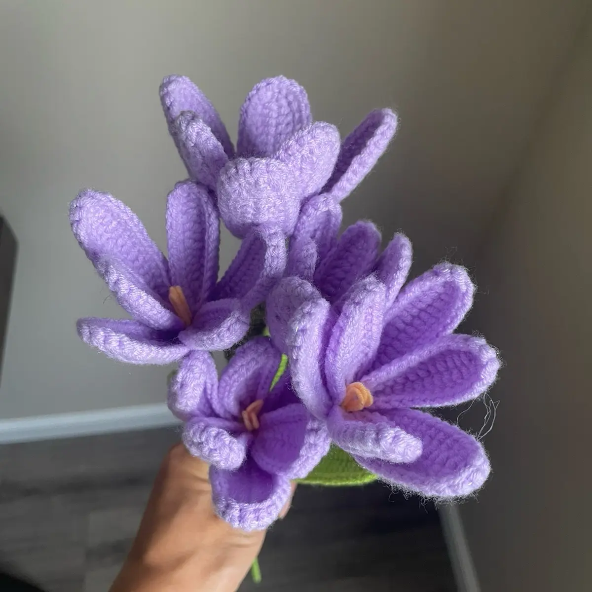 5pcs Handcrafted Crochet Tulips