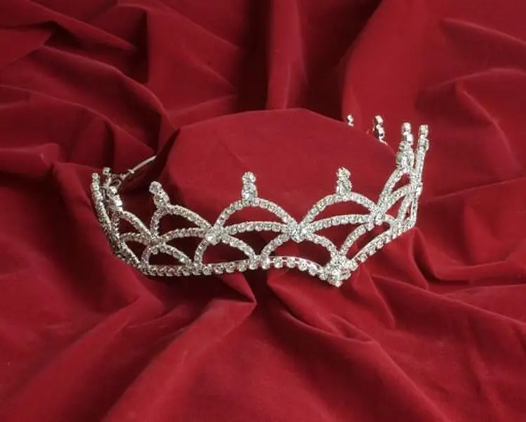 212 MAIN Men's Silver Rhinestone Queen Crown Hairpiece - Tiara Shape, 2.5" Height, Elegant Crown Design, Special Occasion Costume Accessory