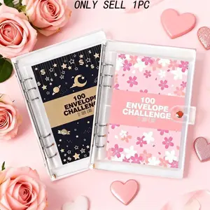 2026 Money Saving Challenge Binder, 1 Count Money Saving Budget Binder with Cash Envelopes, Savings Challenges Book for Home Office For New Year Valentine's Day Gift, Savings Challenge Planner