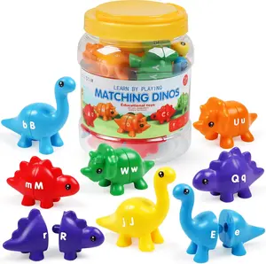 ABC Letters Matching Dinosaur Toys, Double-Sided Alphabet Learning Toy Birthday Valentine's Gifts for Kids : Uppercase Lowercase Letters Sorting and Matching Game, Party Favors