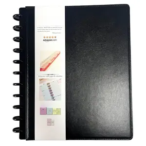 Refillable 11 Disc Discbound Notebook - Letter Size, 75 Sheets, Narrow Ruled PU Leather Vegan PU cover