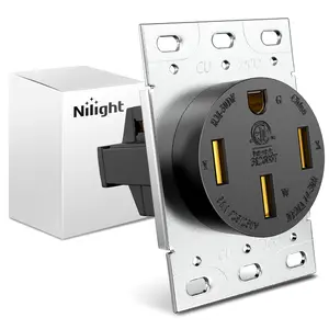 Nilight 50AMP RV Power Outlet 125/250V NEMA 14-50R Heavy Duty Receptacle Straight Blade ETL Listed Flush Mounting Replacement Panel for Camper Trailer EV