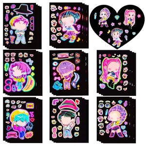 Neon Witch Hunter Kpop DIY Sticker Set, Handmade Journal Phone Case Cup Guitar Decoration Pack, Creative Craft Supplies