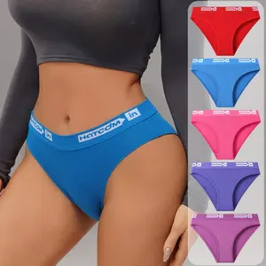 HOTCOM Women's Comfortable Plain Ribbed Low Waist Triangle Panties, Pack of 10, Soft Underwear for Daily Wear, Ladies' Briefs