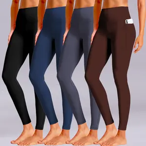 1/4 Pack SKIDREAM  Women's Tummy Control Opaque Yoga Leggings with/without Pocket XS-XL- High Waisted Gym Workout Pants for Women