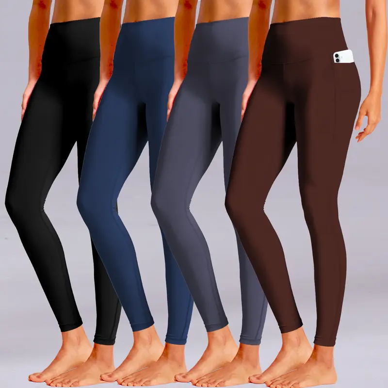 1/4 Pack SKIDREAM Women's Tummy Control Opaque Yoga Leggings with/without Pocket XS-XL- High Waisted Gym Workout Pants for Women