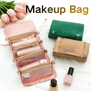 Detachable Storage Bag, Large Capacity Makeup Bag for Women, Portable Travel Cosmetic Organizer, Essential Carry-On Item, Travel Essentials