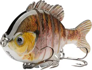 SwimPanfish Multi Jointed Panfish Bluegill Swimbaits Hard Topwater Bass Lures Fishing Lure Crank Saltwater 3.5in/0.85oz