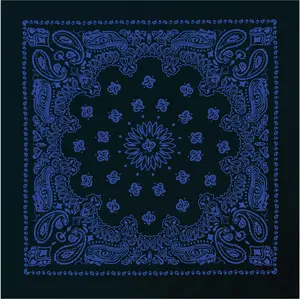 Black & Blue - Trainmen Paisley Bandana, 100% Cotton, 22" x 22"