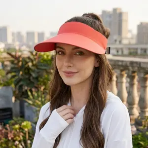 2-Pack Wide Brim UV Protection Beach Visor, Foldable Lightweight Sun Hat for Running, Golf & Hiking with Detachable Design