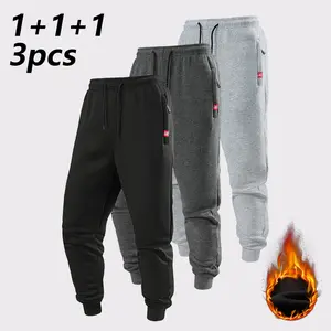 Men's Fleece Lined Casual Pants Set, Joggers with Stretch Drawstring Waist & Zipper Pockets, Warm Breathable Athletic Tapered Pants for Daily Wear, Running, Hiking, Yoga, Fishing & Outdoor Activities SpringStatements