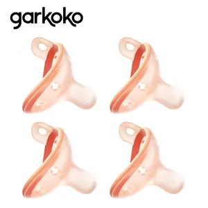 Garkoko Baby Pacifiers 0-6 Month, Nipple Shape Soft Silicone Newborn Pacifiers 0-3 Months with Large Air Holes, BPA-Free, 4pcs