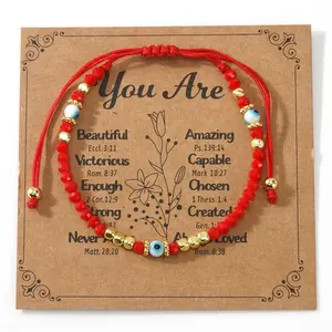 SHINUS BOHO Evil Eye Bracelet for Women for Women Healing Beaded Red String Rope Money Bracelet Protection Good Luck Thinking of you Get Well Soon Inspirational Gifts for Women