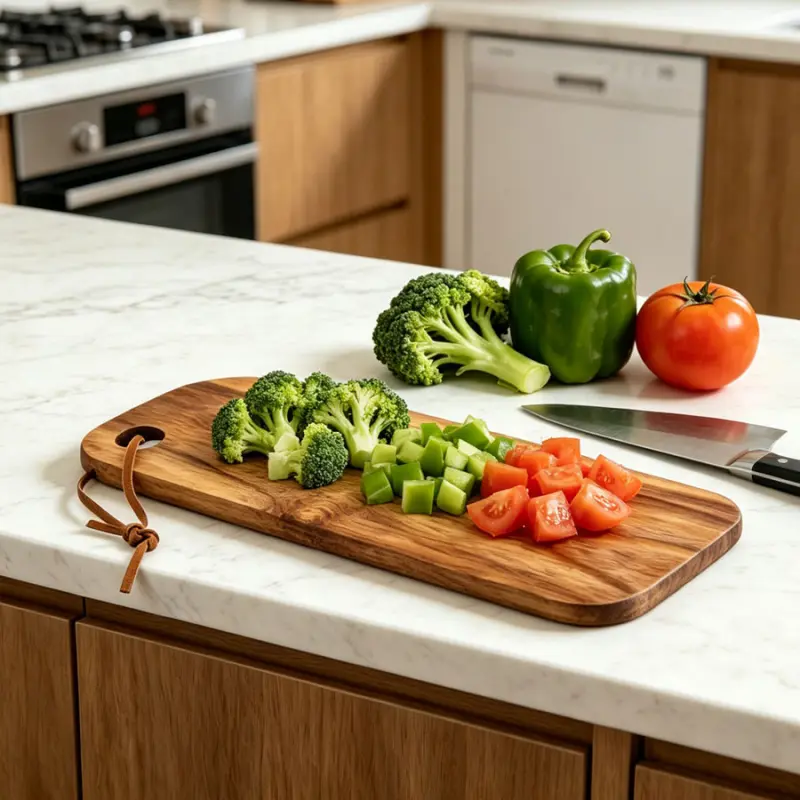 1pcs Large Leaf Acacia Wooden Tray - A must-have for multifunctional outdoor camping, including small cutting boards, hamburger display plates, wooden trays, and practical multifunctional trays