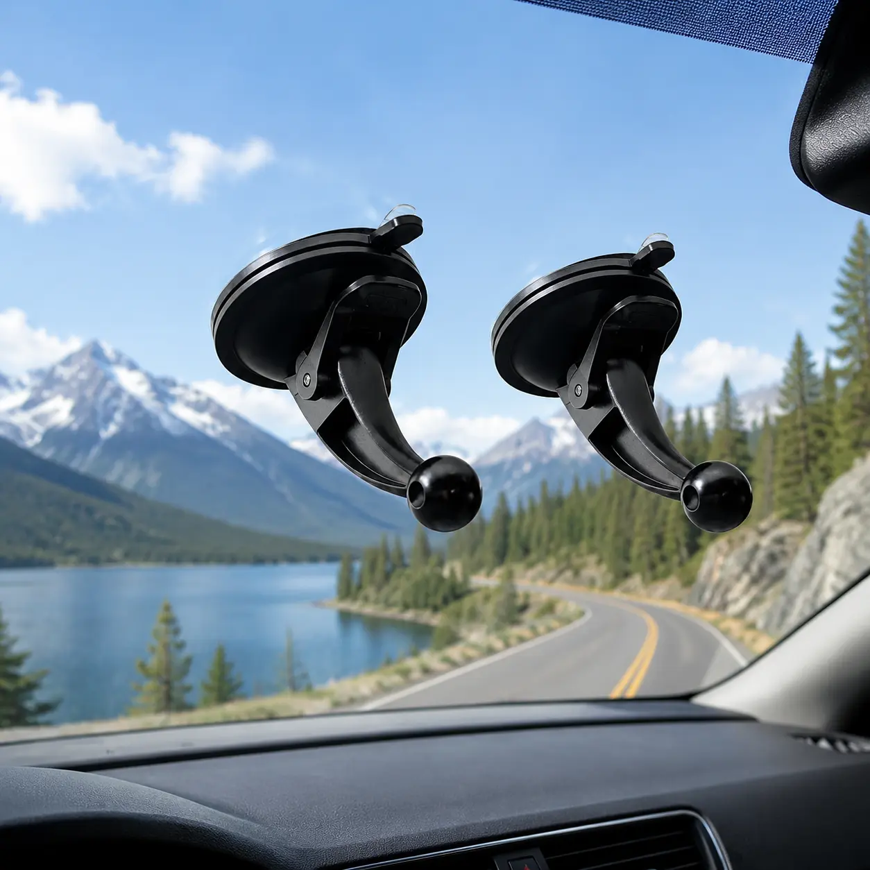 2PCS GPS Windshield Mount Holder Suction Cup Car Windscreen Mount Compatible with  GPS