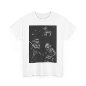 Drinko de Cinco: Dobby & Gollum Piñata Party Tee | Unisex Heavy Cotton Tee - Dark Fantasy Art T-Shirt, Unique Graphic Tee for Music Festivals, Halloween, Gifts for Him