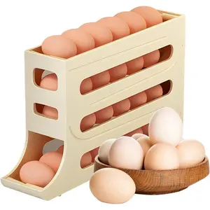 Rolling Egg Dispenser for Refrigerator – Space Saving Automatic Egg Organizer for Fridge Storage tiktokshopspringglowup