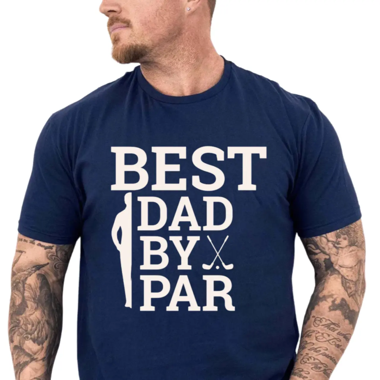 B*St Dad By Par Shirt, Golf Dad T Shirt, Unique Father's Day Gift, Golfing Daddy Tee, Golfer Dad Shirt, Short Sleeve Crew Neck Top, Crewneck Top