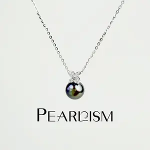 【Adee】PEARLISM Dainty Everyday Edison Pearl Pendant | 9-10mm Silver CZ Hypoallergenic-AFEP027