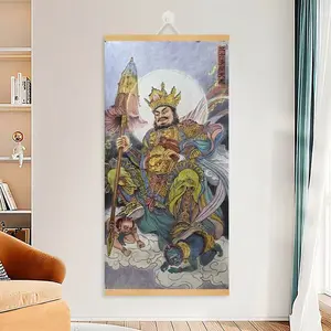 Vajra Portraits of the Four Heavenly Kings in Chinese Painting - Vibrant Artwork for Home Decor