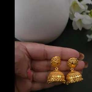 Golf Plated Pinjada Jhumka Earrings - Gold-Toned Fashion Jewelry for Stylish Accessories
