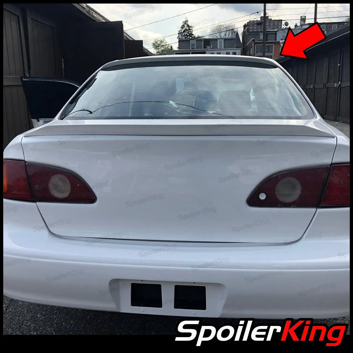 Spoiler King Aftermarket Polyurethane (PU) Self-Adhesive Curved Roof Spoiler for Toyota Corolla 1998-2001, 1.25"-High, 2.625"-Wide Rear Window Accessory (284R)