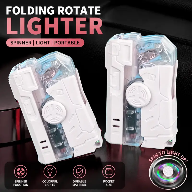 2-in-1 Light Up Fingertip Spinner  Lighter, Stress Relief Toy, Gift Box Packaging for Present Giving | Butane Not Included