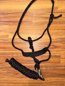 Black Muletape halter with detachable leadrope