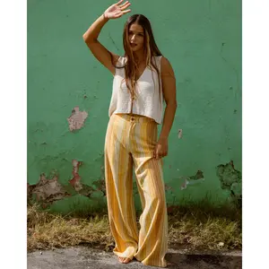 Hazy Daze Elastic Waist Pants - Brown Multi