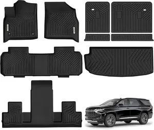 YITAMOTOR Floor Mats & Cargo Mat for 2018-2023 Chevrolet Traverse with 2nd Row Bucket Seats TPE All Weather