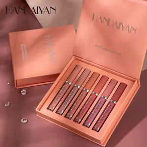 6-Piece Christmas Non-Stick Lip Gloss Set, Non Sticky Gloss, 12 Colors Ab Options, Velvet Matte Liquid Lipstick, Winter Makeup, Valentine's Gift Idea, Cosmetic, Beauty Lipstick