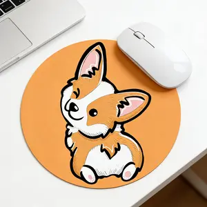 Fashionable Cartoon Round Mouse Pad, Non-Slip Rubber Base, Small Desktop Mat for PC/laptop, Gaming/mouse Pad, Gift for Girls/women, 7.87 Inches