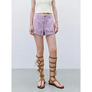 URBAN REVIVO Women's Lady Fitted Basic Thin Cotton Above-Knee Hip-Focused Shorts - 2026 Viral Casual Comfortable Fabric Bottoms