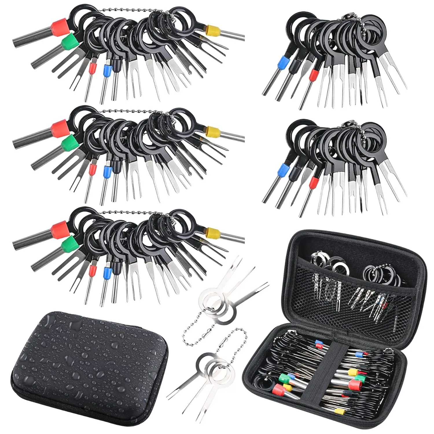 Terminal Removal Tool Kit, 82PCS Repair Removal Tools,Wire Connector Terminal Pin Extractors,Wiring Crimp Back Needle Removal Tool with Protective Bag
