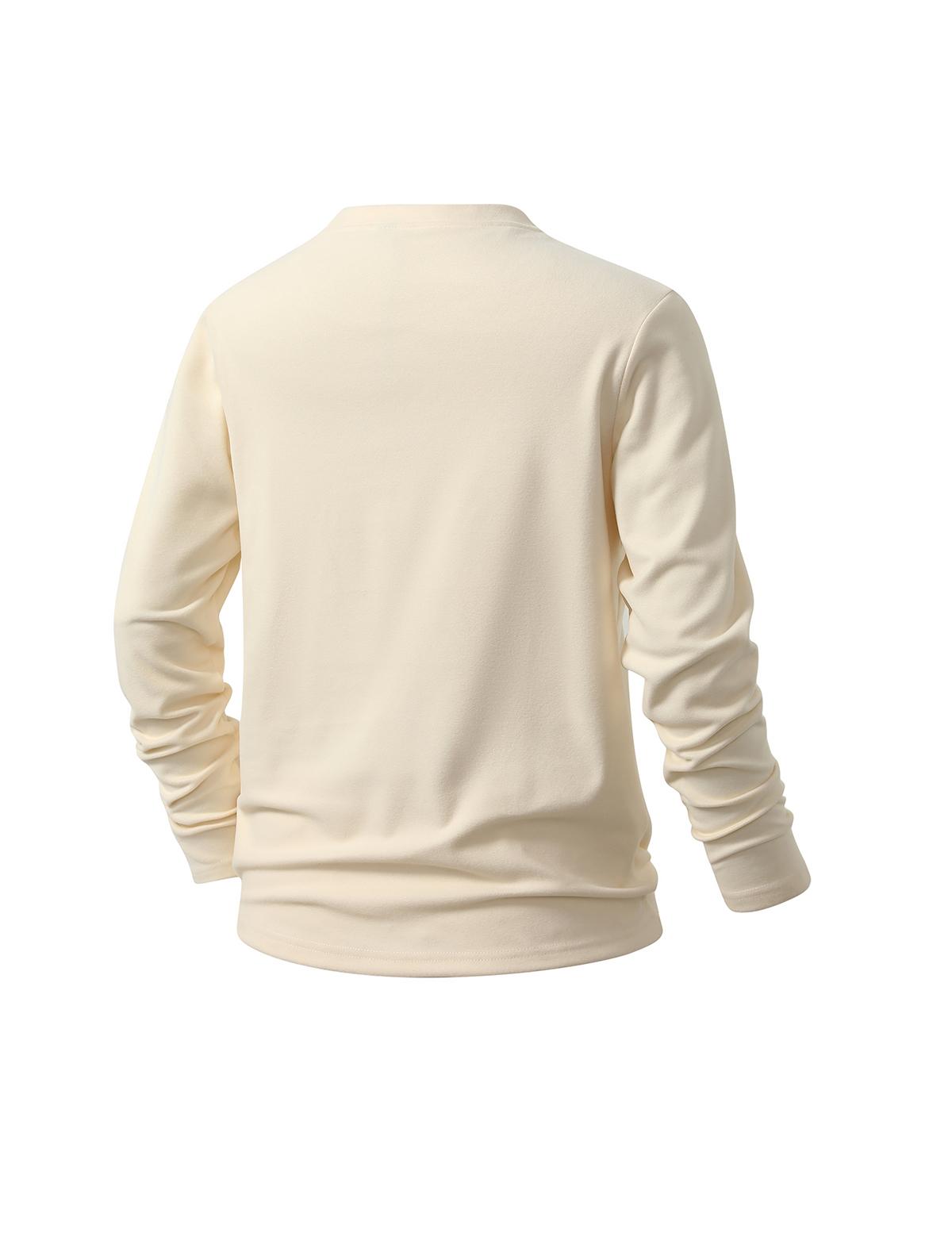 2-pack: men’s long-sleeve T-shirt, men’s terry crewneck long-sleeve T-shirt.Basic loose, stretchy, versatile base layer top—simple solid color for all seasons; suitable for everyday casual wear, students, commuting, and home.